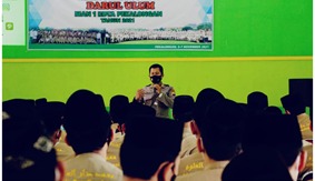 Dalam dialog dan sosialisasi tersebut, Kasi Humas menyampaikan tentang Bijak bersosmed,