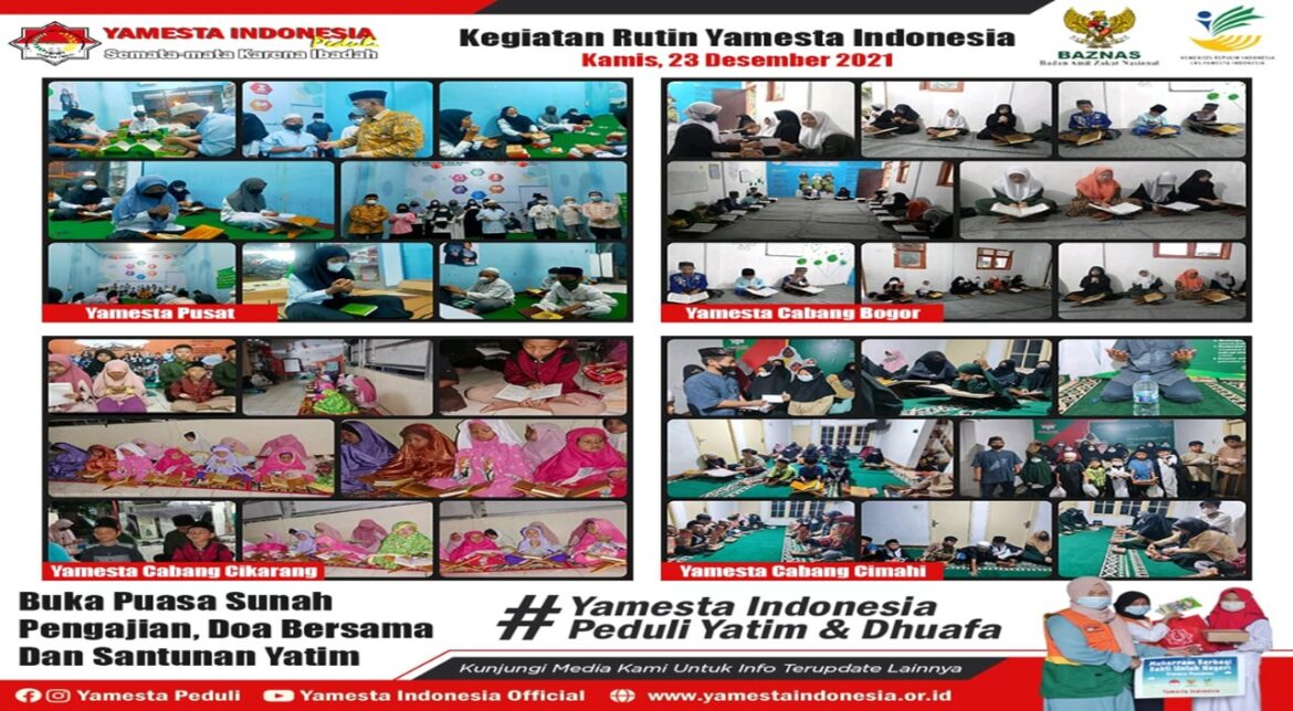 YAMESTA INDONESIA, telah memberikan buka shaum, Kegiatan ini rutin setiap kamis malam jumat