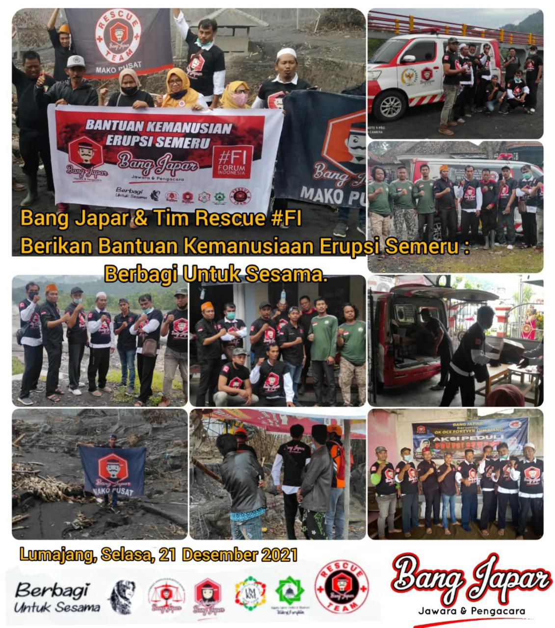 Bang Jafar & Tim Rescue #FI Berikan Bantuan Kemanusiaan Erupsi Semeru, Berbagi Untuk Sesama