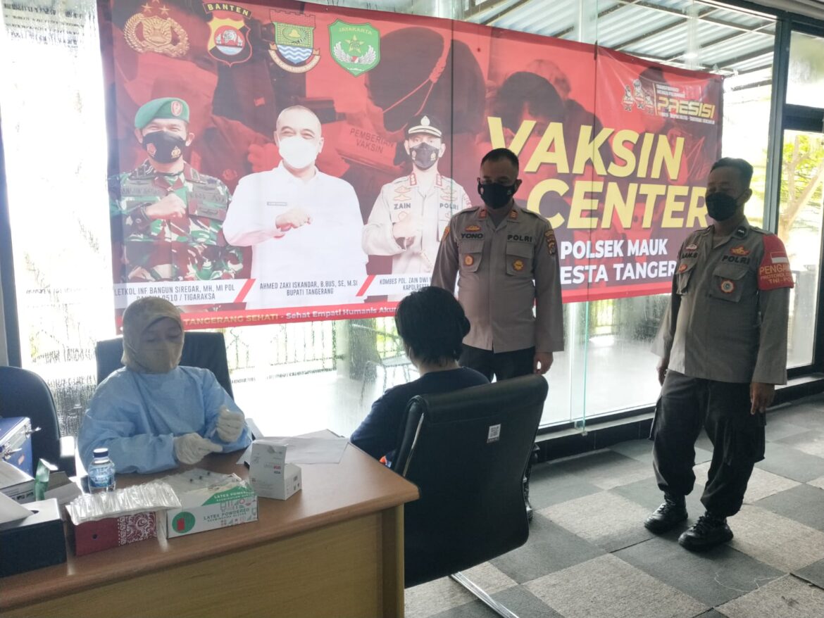 Polsek Mauk Polresta Tangerang Giat Vaksinasi Booster Jenis Aztrazeneca, Warga Antusias