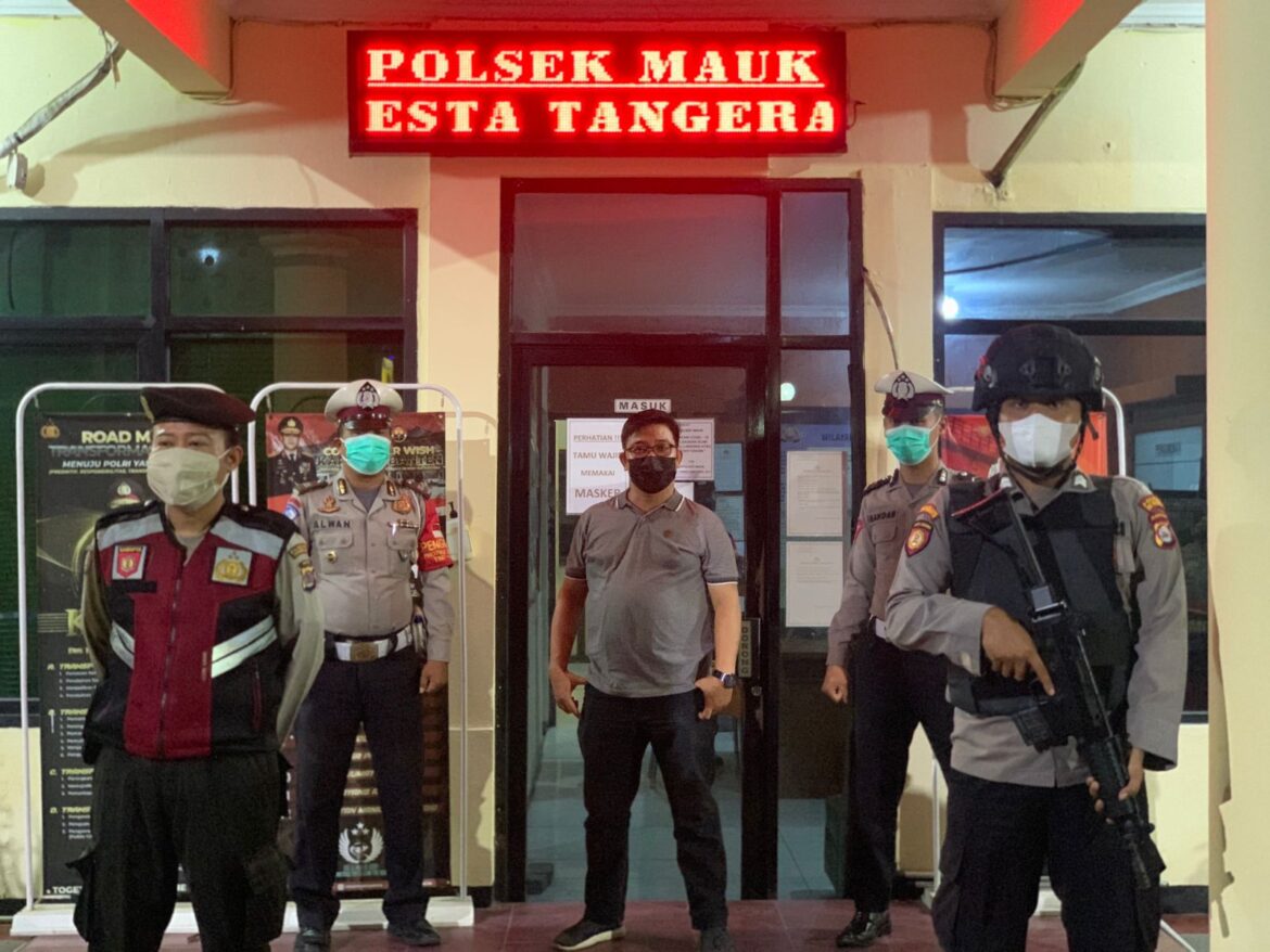 Tingkatkan Pengamanan Mako, Anggota Polsek Mauk Polresta Tangerang.