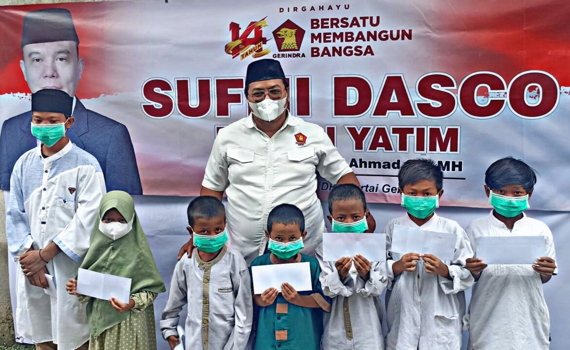 Wujud Syukur HUT Gerindra Ke-14, Sufmi Dasco Santuni 140 Anak Yatim