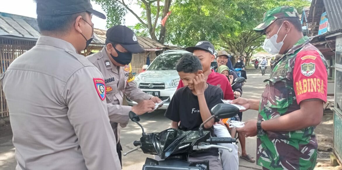 Tiga Pilar Kecamatan Kemiri Giat Operasi Yustisi Masker