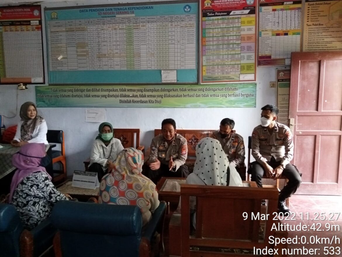 Jelang Pelaksanaan Vaksinasi Serentak Di SDN 18 Kota Serang, Ditbinmas Polda Banten Hadiri Rapat Koordinasi