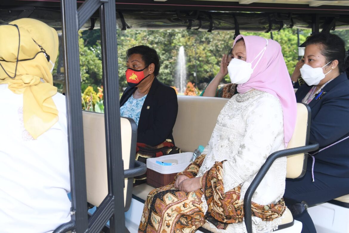 Saat Ibu Iriana Ajak Istri PM PNG Keliling Kebun Raya Bogor