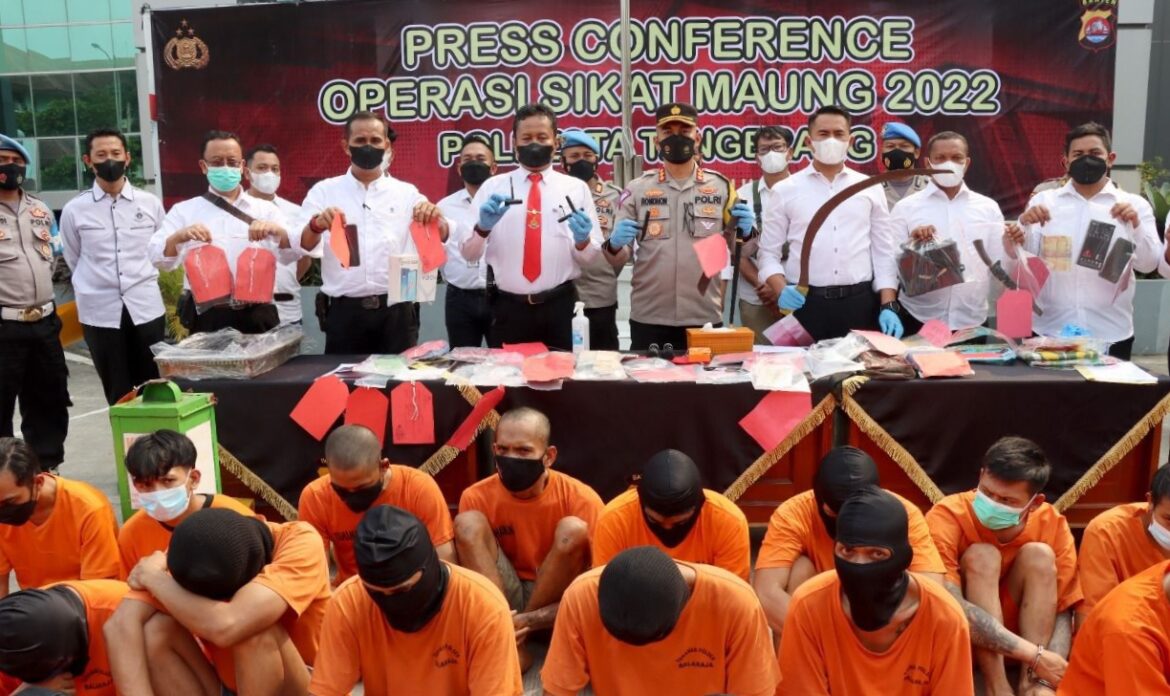 10 Hari Operasi Sikat Maung, Polresta Tangerang Amankan 19 Motor, Bekuk 30 Tersangka