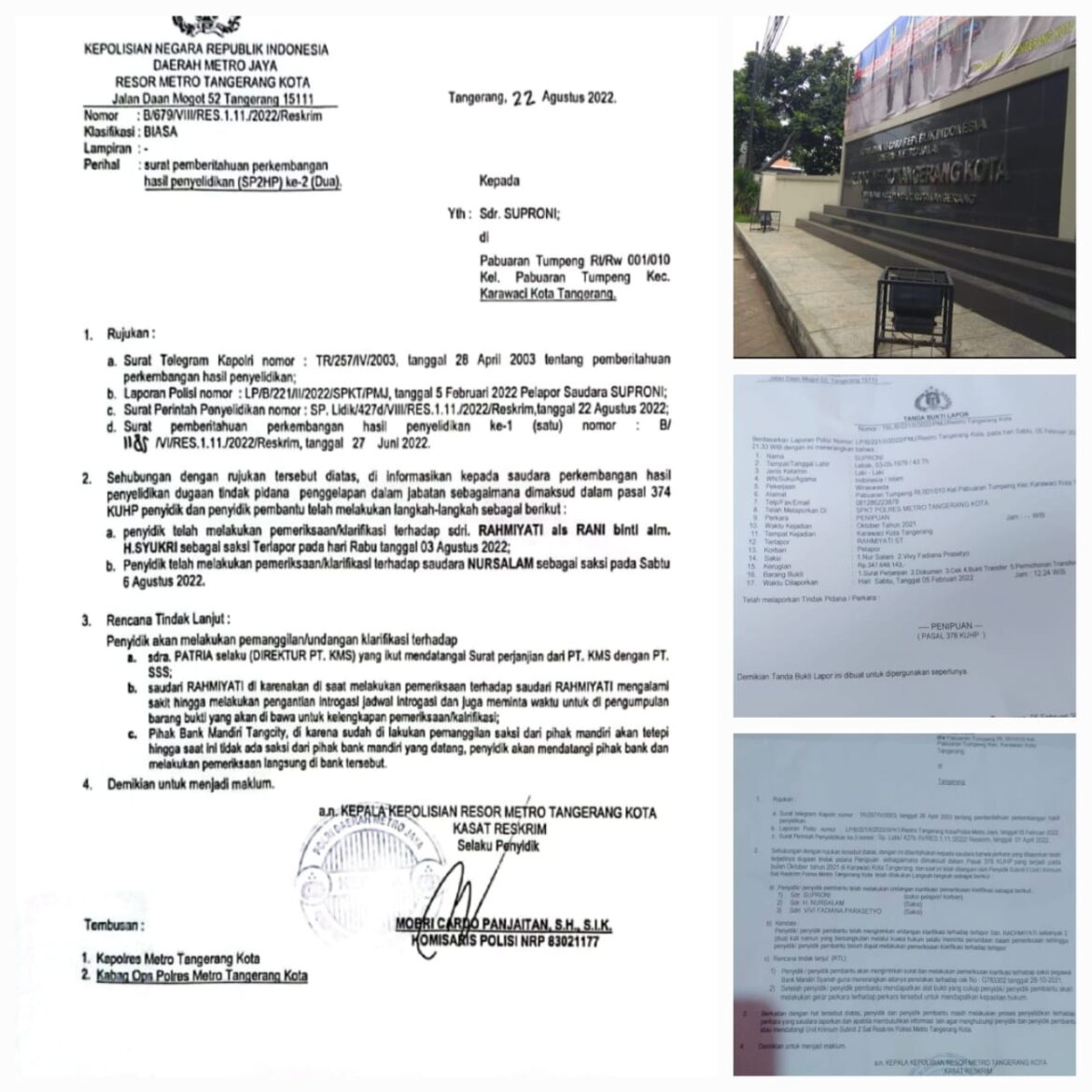 Ust YUSUF SUPRONI MINTA PROSES HUKUM TEGAK LURUS DI POLRESTA TANGERANG KOTA