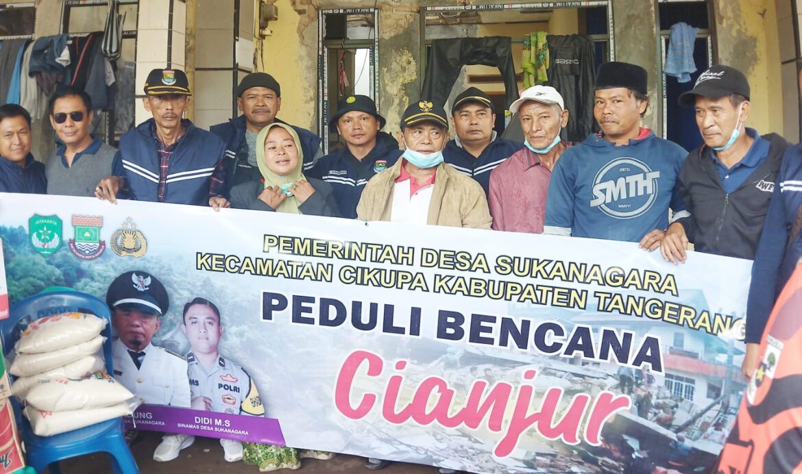 Pemerintah Desa Gasol Kecamatan Cugenang Menerima Batuan Korban Gempa Cianjur Dari Pemerintah Desa Sukanagara Kecamatan Cikupa.