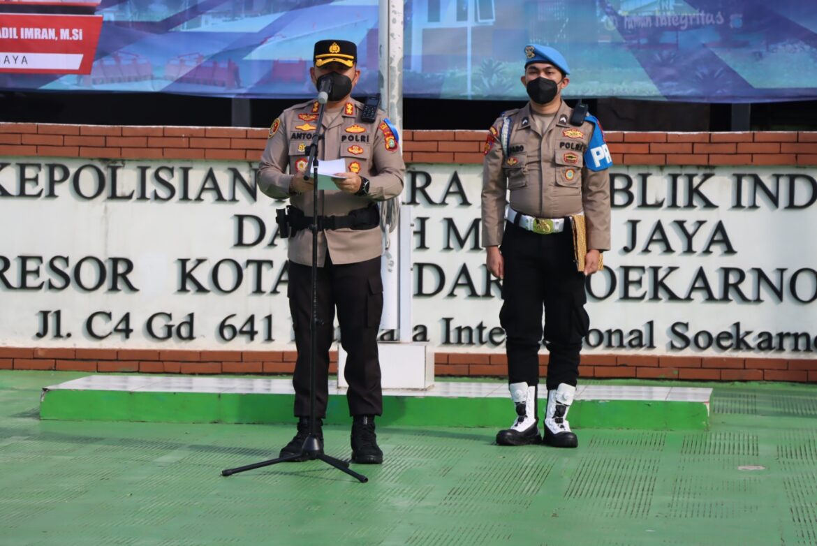 Polresta Bandara Soekarno Hatta Laksanakan Apel Gelar Pasukan Operasi Keselamatan Jaya 2023