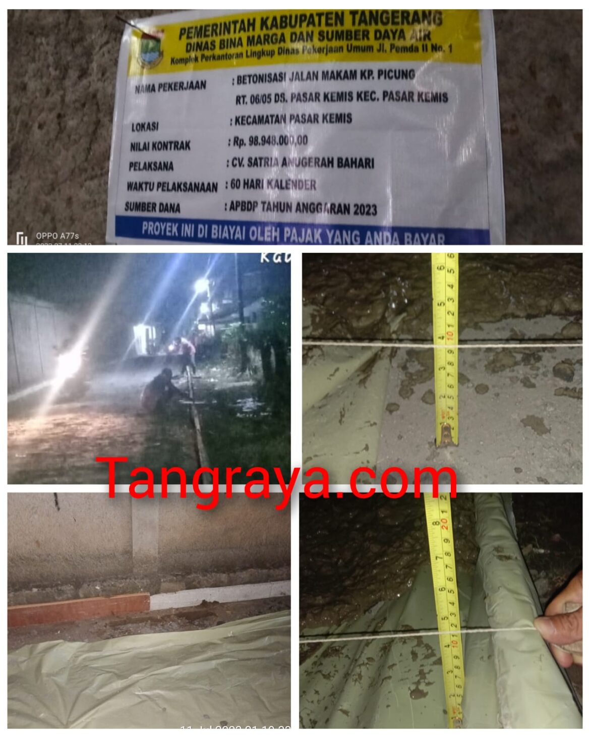 Di duga,” demi meraup keuntungan besar, proyek betonisasi rt,06 RW 05 kampung picung di Kerjakan asal jadi.