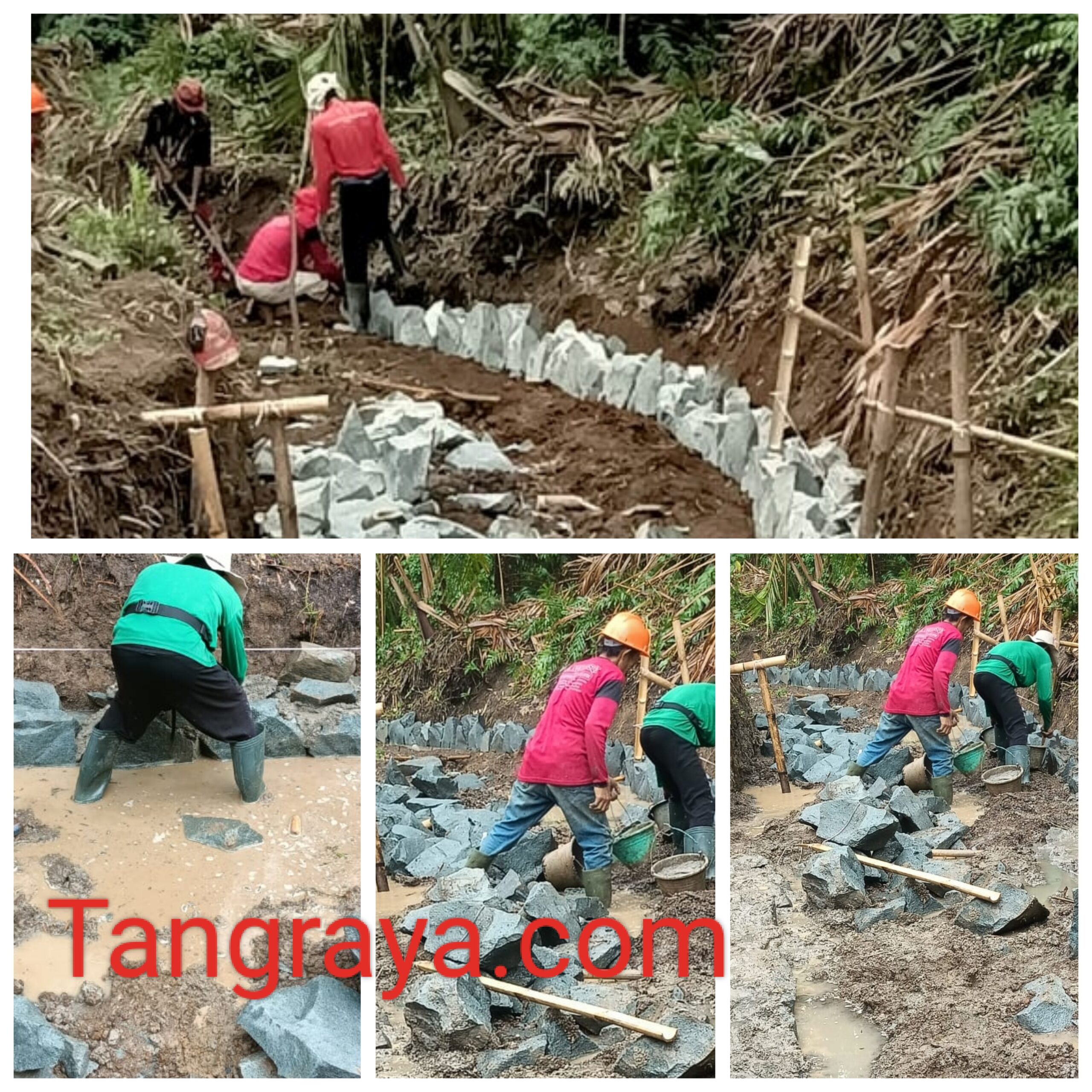 Pembangunan normalisasi saluran air (turap) di kampung etek rt 02 rw 02 desa Sindang asih terkesan asal jadi