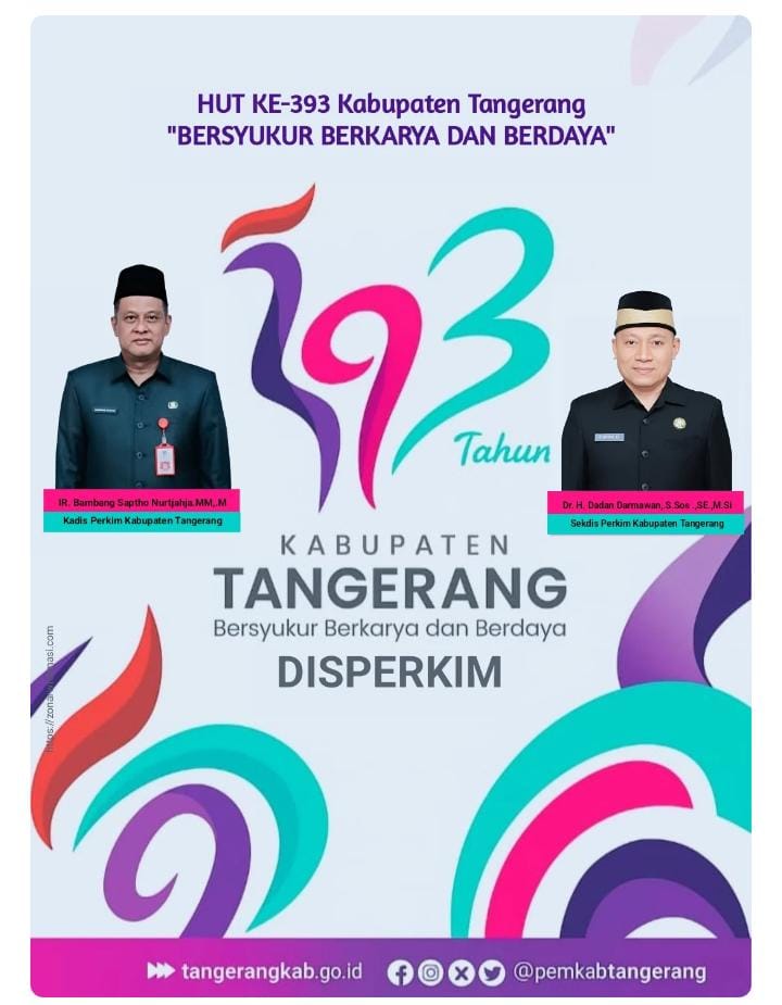 Dinas Perkim Kabupaten Tangerang Beserta Jajaran Staf Mengucapkan Selamat Hari Jadi Kabupaten Tangerang yang Ke- 393 Tahun.