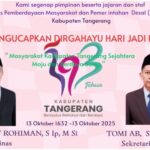 Kami Segenap Keluarga Besar Pimpinan Beserta Jajaran dan Staf, Dinas Pemberdayaan Masyarakat dan Pemerintahan Desa (DPMPD) Kabupaten Tangerang, mengucapkan Dirgahayu hari Jadi / Ulang tahun (HUT) Kabupaten Tangerang ke-393 Tahun.